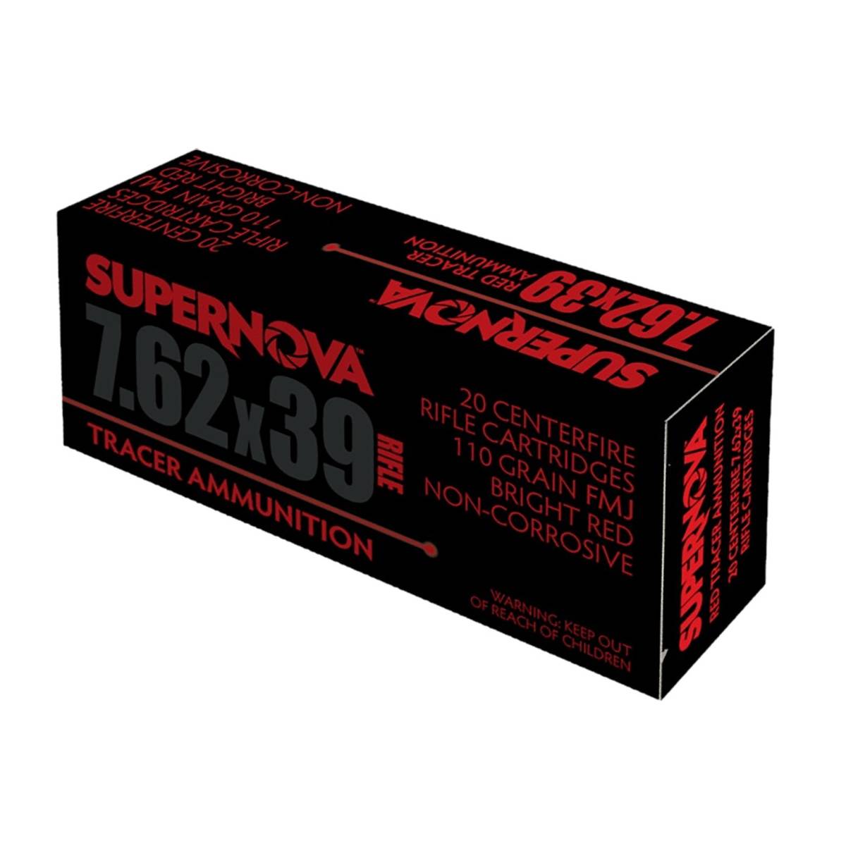 Supernova PMSN762R Red Tracer 7.62mm 110 gr Full Metal Jacket 20 Per...-img-0