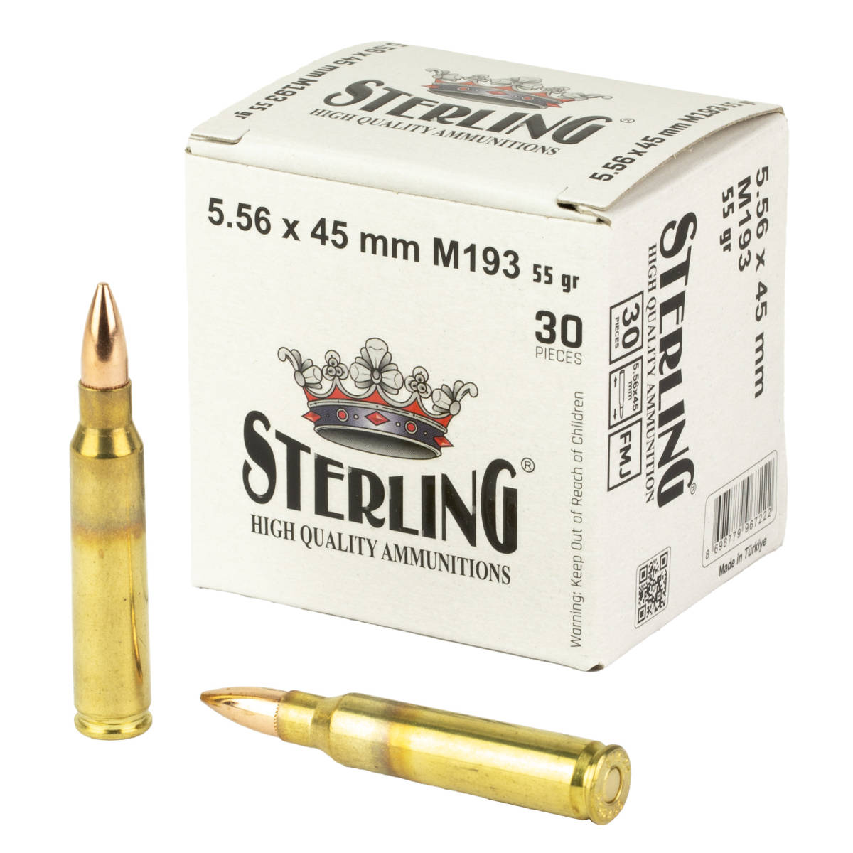 Sterling 8698779967222 M193 5.56x45mm NATO 55 gr Full Metal Jacket 30...-img-0