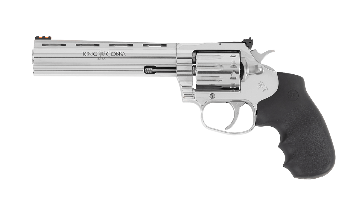 Colt King Cobra Target 22 LR 10rd Brushed Stainless Hogue Rubber...-img-0