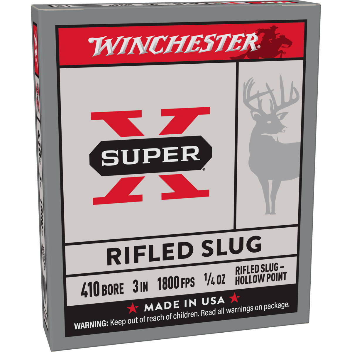 Winchester Ammo X413RS5 Super X 410Gauge 3” 1/4oz Rifled Slug Shot 5...-img-0