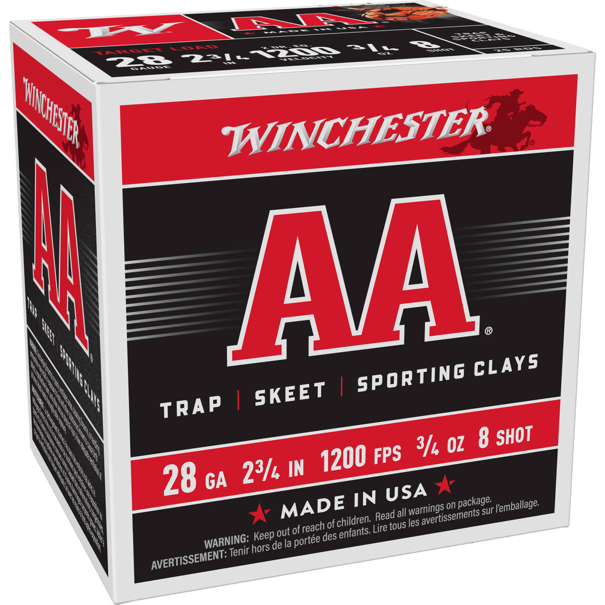 Winchester Ammo AA288 AA 28Gauge 2.75” 3/4oz 8Shot 25 Per Box/10 Case-img-0