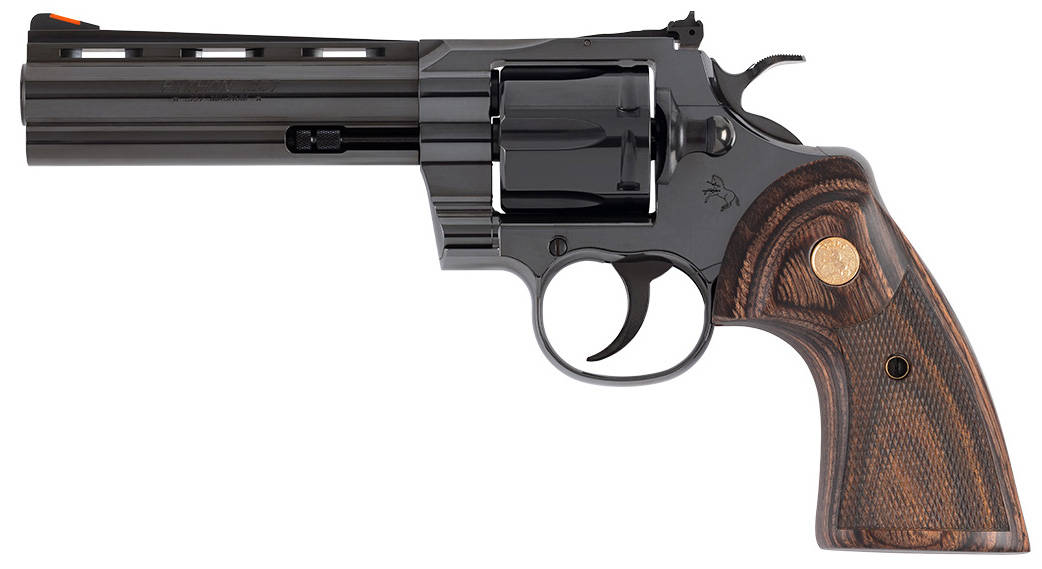 CLT PYTHON 357MAG 5 BLUED WOOD GOLD GRIP - Revolvers at GunBroker.com ...