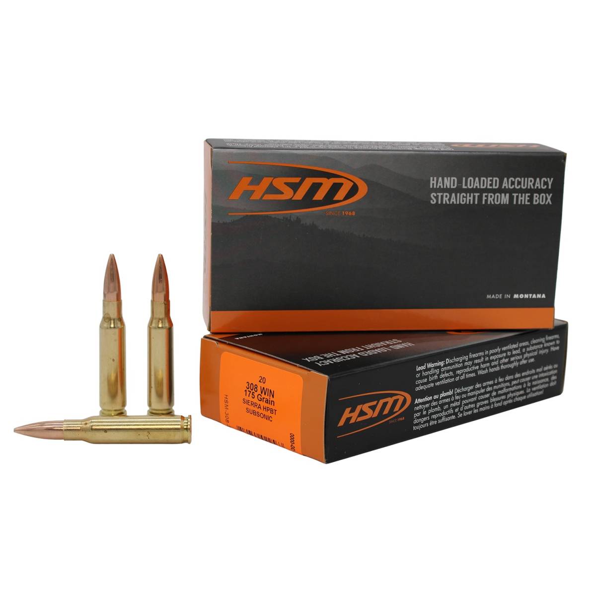 HSM 3085N Match Subsonic 308Win 175gr Hollow Point Boat Tail 20 Per...-img-0