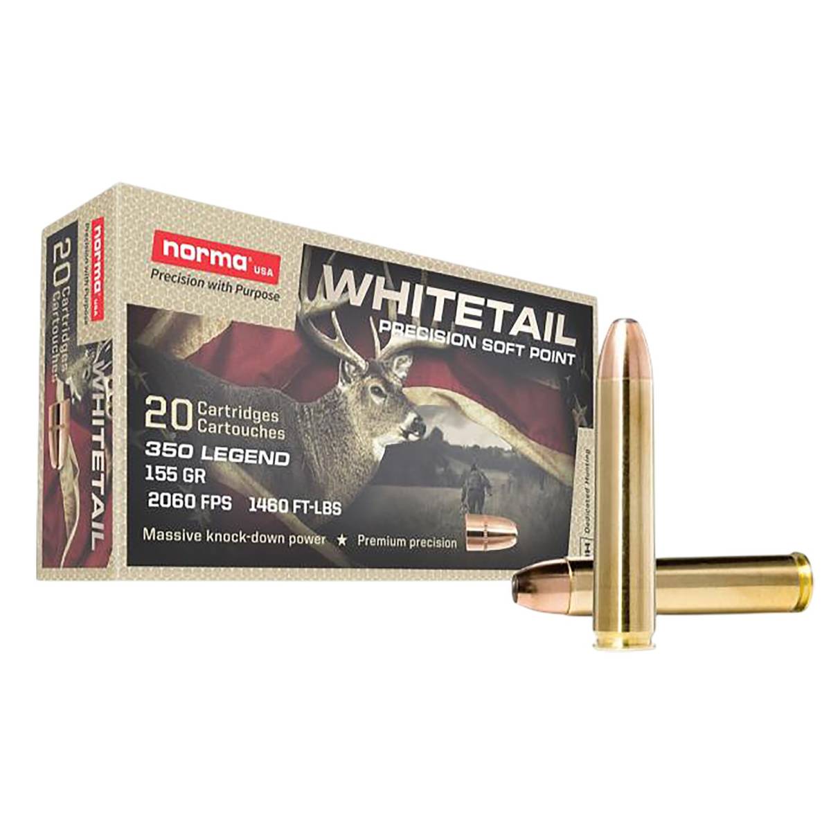 Norma Ammunition 603404704 Whitetail 350Legend 155gr Soft Point 20 Per...-img-0