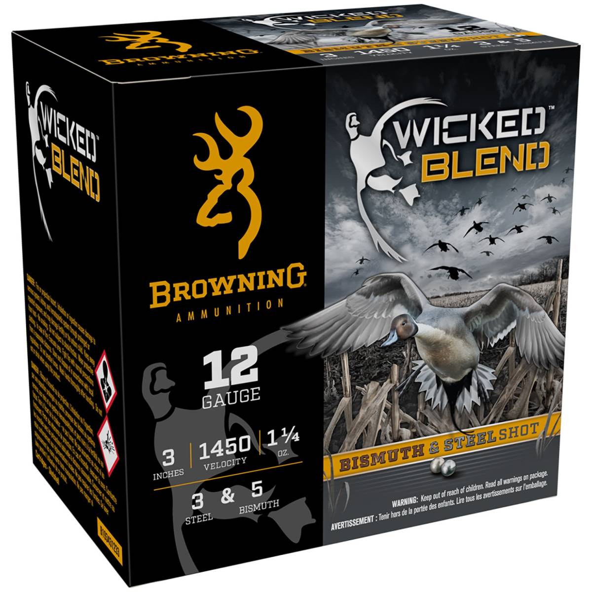 Browning Wicked Blend 12 Gauge 3" 1 1/4 oz #3 Steel/#5 Bismuth 25/Box...-img-0