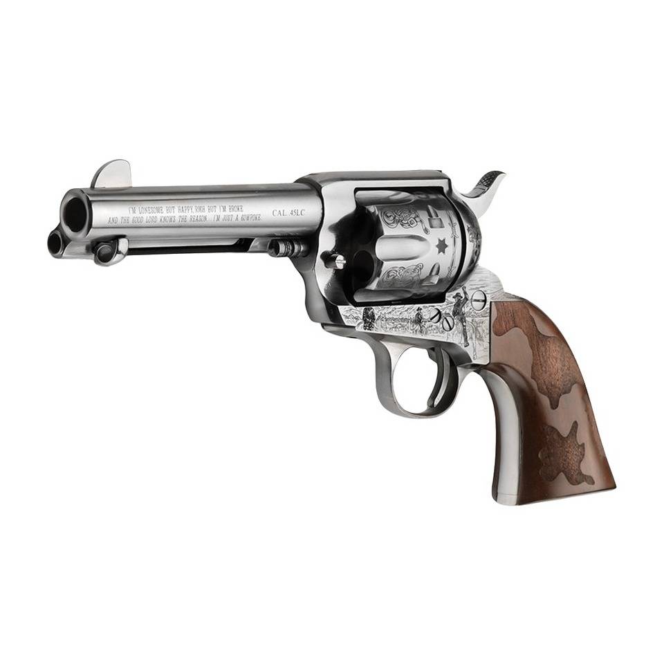 Pietta PFI45CP434EW Cowpoke 45 Colt (Long Colt) 6 Shot 4.75” Nickel...-img-0