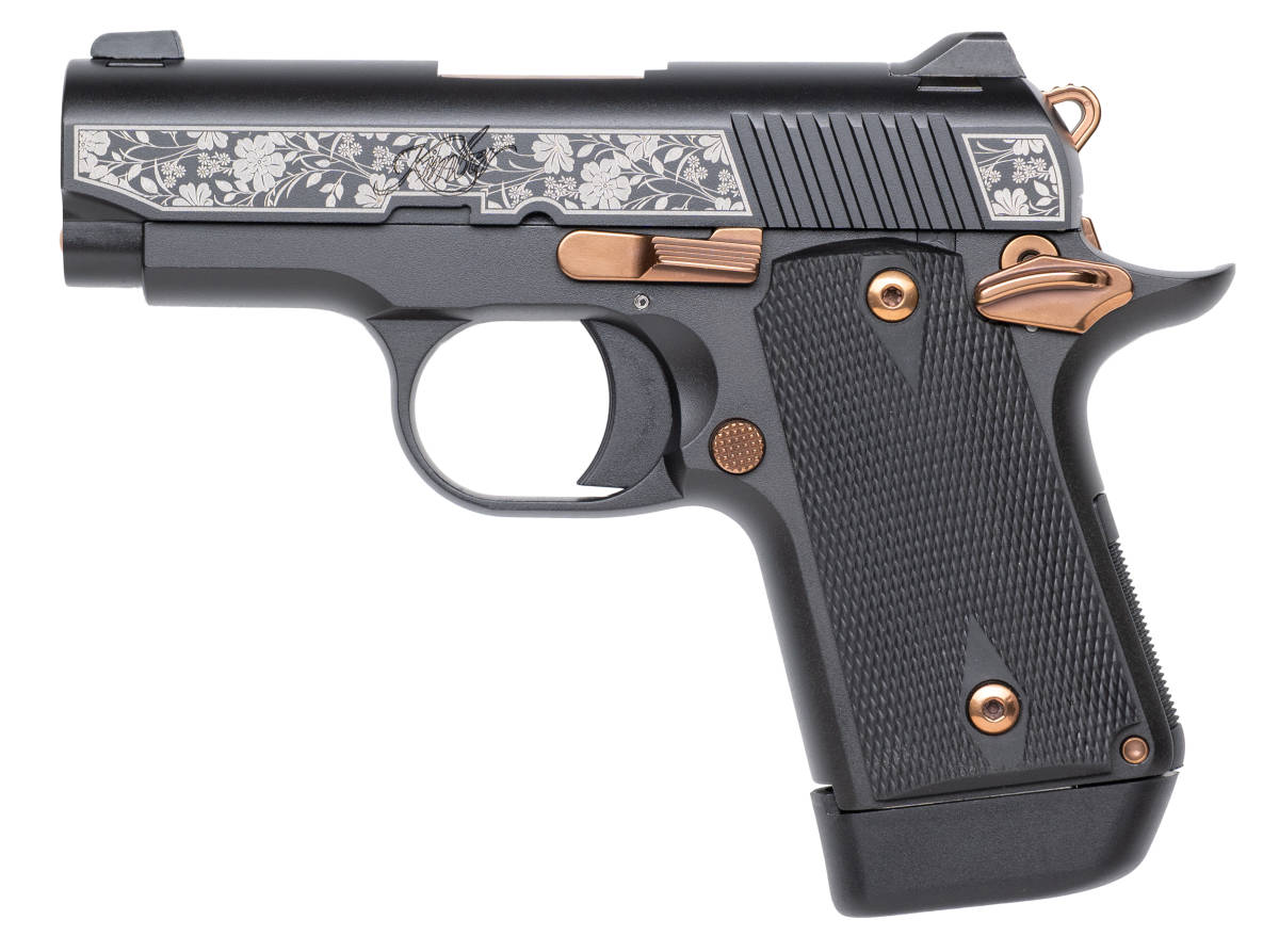 KIMBER MICRO 9 SYLVA 9MM FLORAL ENGRAVED GOLD APP-img-0